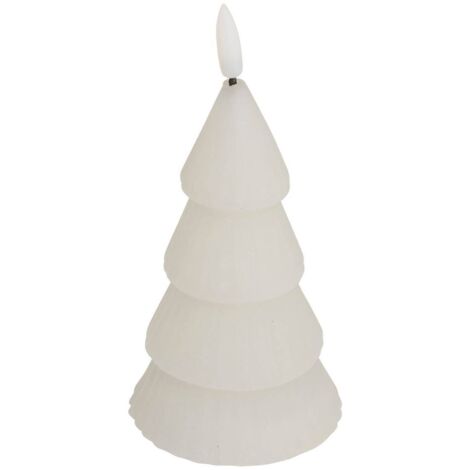 Bougie lumineuse à LED forme Sapin H 15.5 cm Blanc - Feeric Christmas