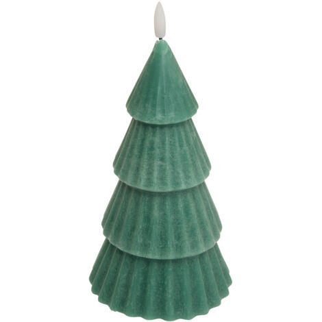 Bougie lumineuse à LED forme Sapin H 22.5  cm Vert - Feeric Christmas