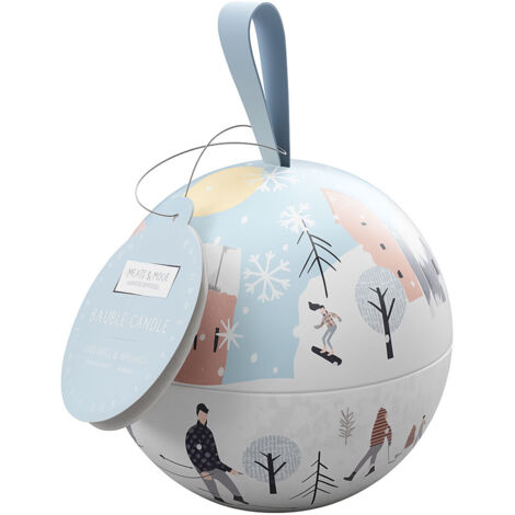 Bougie nomade boule de Noël flocons givrés