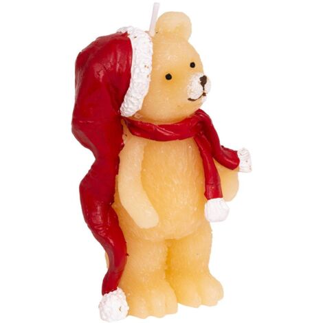 Bougie ours avec chapeau rouge 90 g - Atmosphera créateur d'intérieur