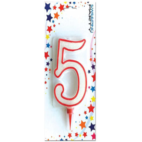 Bougie Pailletée Géante Numéro 5 Bougie D'animation Pour Fête D'anniversaire