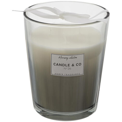 Bougie Parfumée 3 mèches Vase Gris Senteur Ambre H16cm