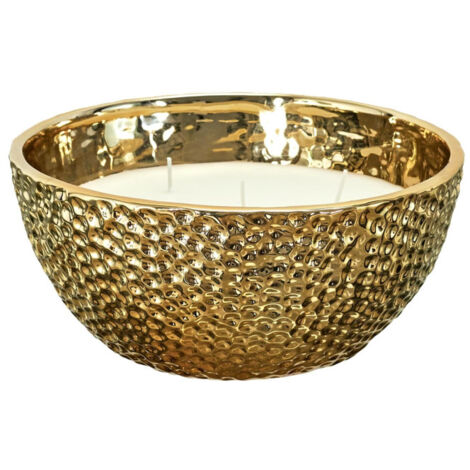 Bougie Parfumée 5 Mèches "Martelé Or" 21cm Ambre