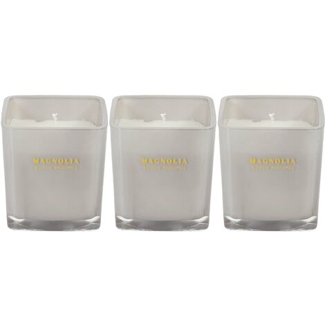 Bougie parfumée carrée Nude 7 cm (Lot de 3) Blanc