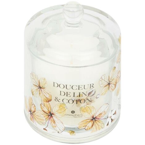 Bougie parfumée cloche Oudy 240g douceur de lin - Atmosphera créateur d'intérieur