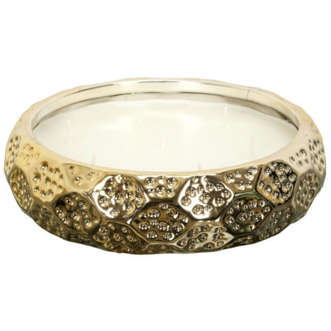 Bougie Parfumée en Céramique "7 Mèches" 20cm Or