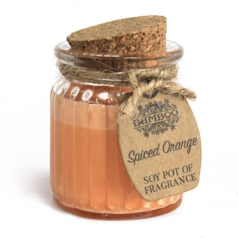 Bougie parfumée en pot de soja orange épicée- Vendu par 1