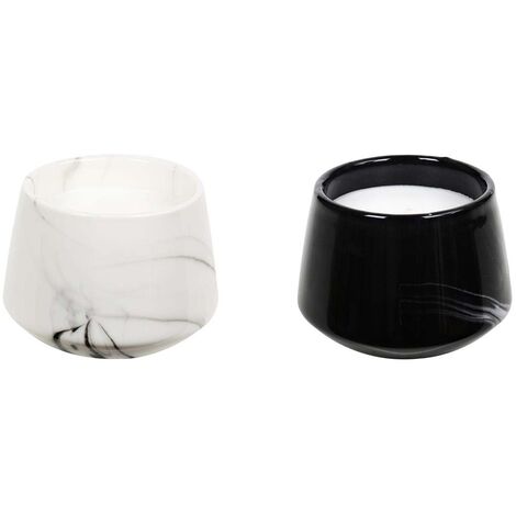 Bougie parfumée en pot Marble 6.5 cm (Lot de 2) 6,5 x 8,5 cm