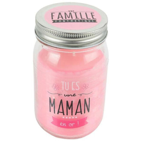 Bougie Parfumée en Verre "Maman" 13cm Fleur de Printemps