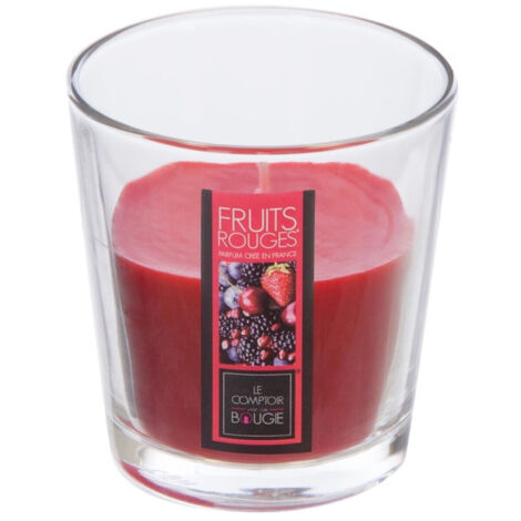Bougie Parfumée en Verre "Nina" 90g Fruits Rouges