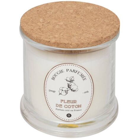 Bougie parfumée Hapo 500g pot en verre avec couvercle coton - Atmosphera créateur d'intérieur