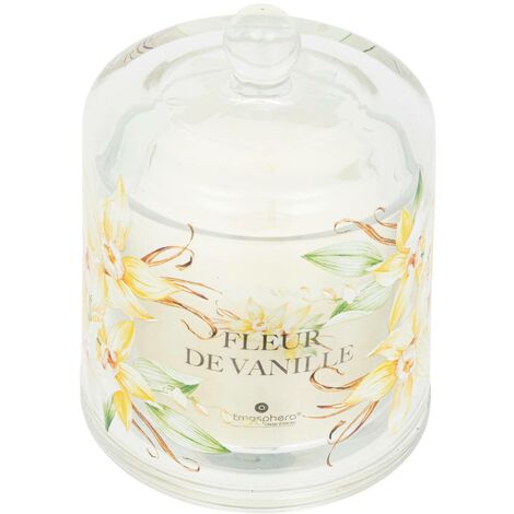 Bougie parfumée Oudy 240g avec cloche verre vanille - Atmosphera créateur d'intérieur