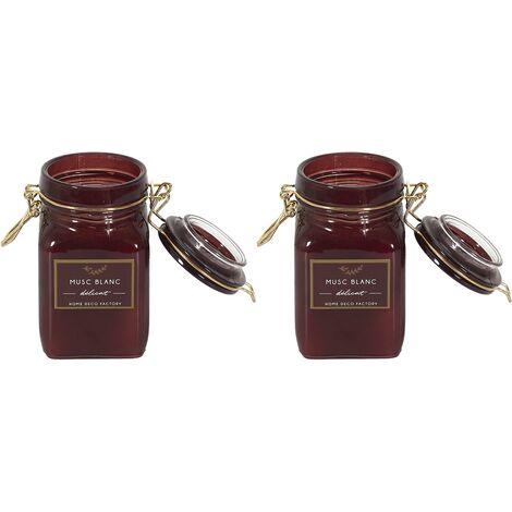 Bougie parfumée pot à clip apothicaire 9 x 6 x 11 cm (Lot de 2)