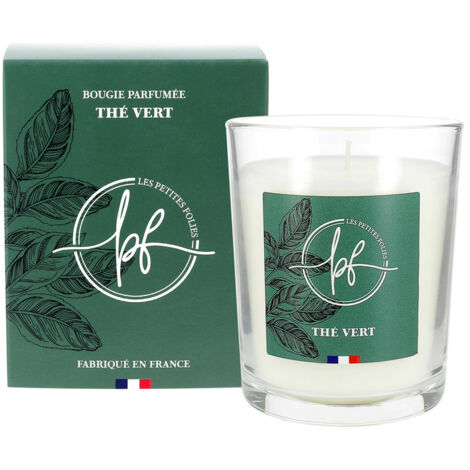 Bougie Parfumée Thé Vert 180g Avec Etui - Les Petites Folies