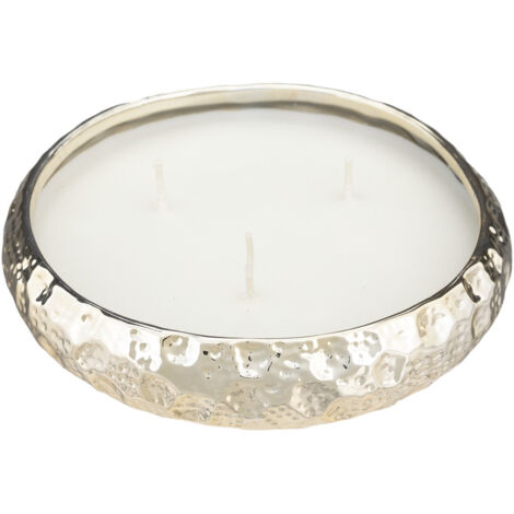 Bougie parfumée Vanille 3 mèches Bol en céramique doré D 20 cm - Feeric Christmas