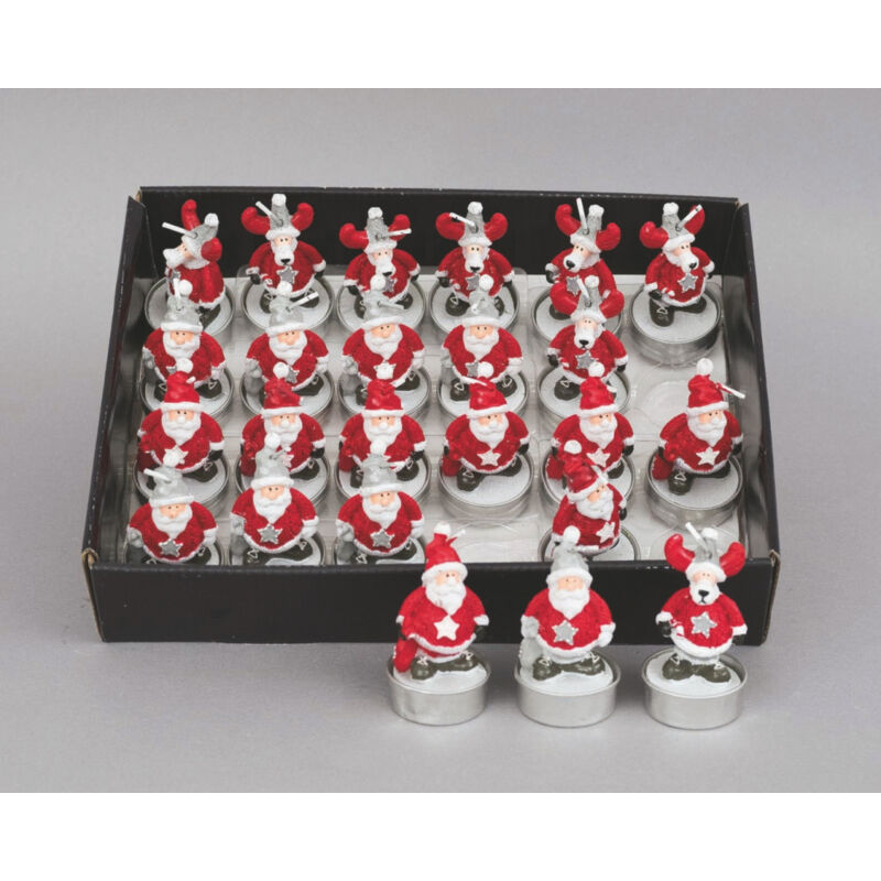 Bougie Père Noël 7,5 cm Col. Décorations de Noël assorties