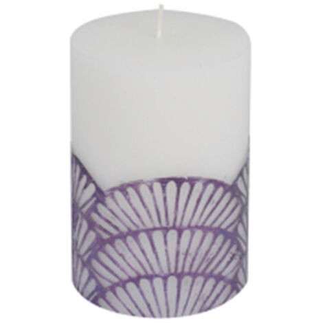 Bougie Pilier Déco "Mermaid" 10cm Violet & Blanc
