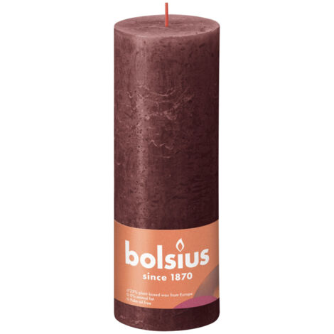 Bougie pilier rustique 190/68 Shine Velvet Red