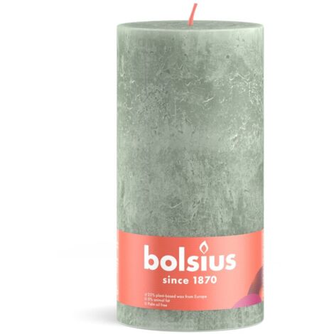 Bougie pilier rustique Bolsius 19x6,8 cm Vert jade