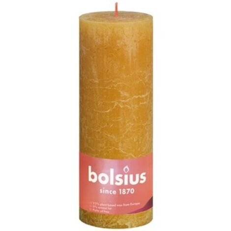 Bougie pilier rustique jaune miel - 85 heures de combustion
