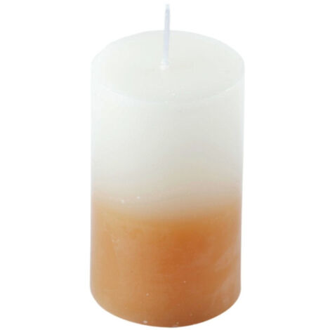 Bougie Pilier Tie and Dye "Arty" 8cm Blanc & Semoule