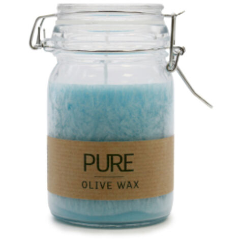 Bougie Pot Cire Pure Olive 120x70 - Turquoise- Vendu par 1