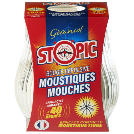 Bougie Répulsive Moustiques Mouches 40h - Stopic