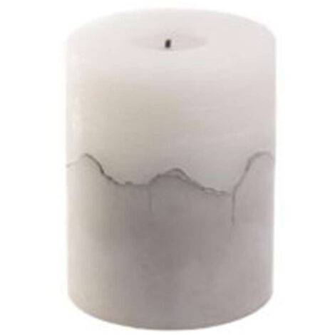Bougie Ronde Led "Base Ciment" 10cm Blanc