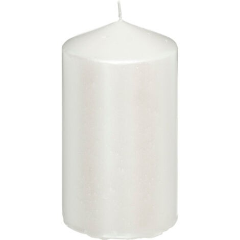 Bougie Ronde Satin Blanc 335G H 12 cm - Feeric Christmas