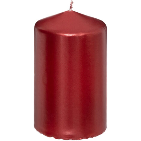 Bougie Ronde Satin Rouge 335G H 12 cm - Feeric Christmas