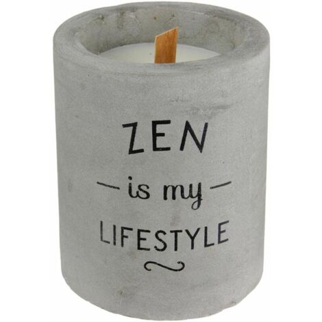 Bougie senteur linge frais pot en ciment Zen is my lifestyle