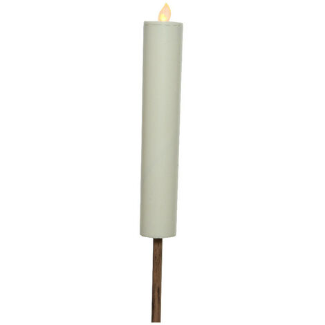 Bougie Solaire Effet Flamme Ø4x90cm Blanc Lumineo