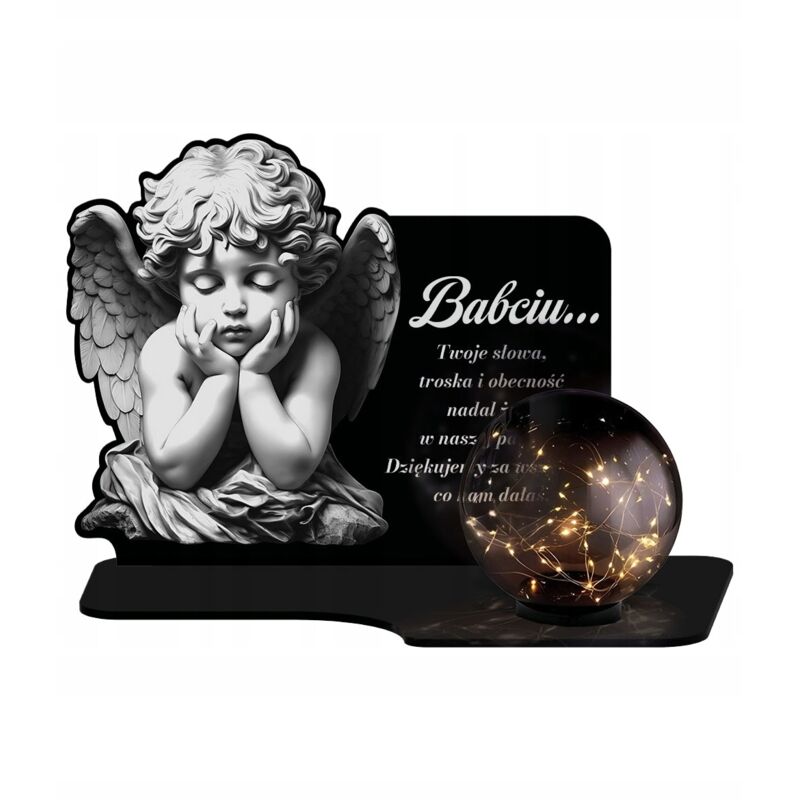 Bougie solaire LED personnalisée XL Premium Ange Gardien pour le cimetière