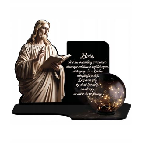 Bougie solaire LED personnalisée XL Premium Jésus-Christ avec ensemble