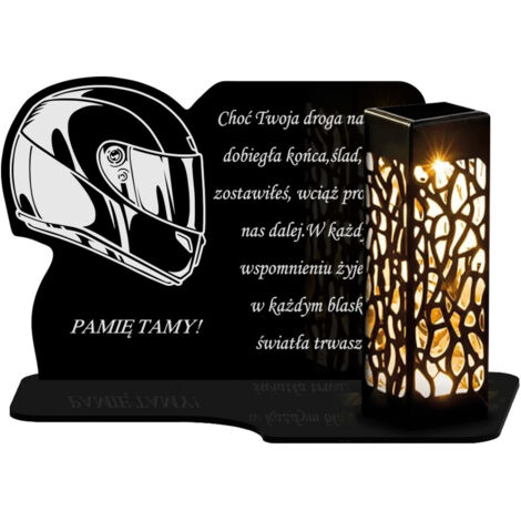 Bougie solaire LED pour la tombe d'un motard – casque – Nous nous souvenons – Premium