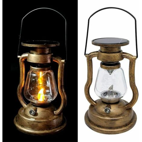 Bougie solaire sans flamme LED lanterne de camping lampe à huile rétro pour camping cour éclairage extéri décoration bougeoir bougies d'halloween décoration de noël saint valentin