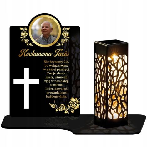 Bougie solaire XL de qualité supérieure (22 cm) avec photo pour le cimetière de Tous-les-Saints