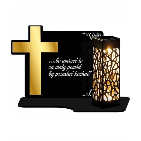 Bougie solaire XL de qualité supérieure pour les tombes du cimetière All Saints, Golden Cross