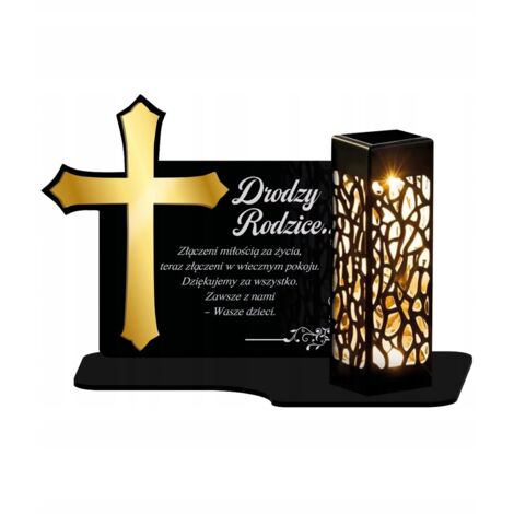 Bougie solaire XL de qualité supérieure pour les tombes du cimetière All Saints, Golden Cross