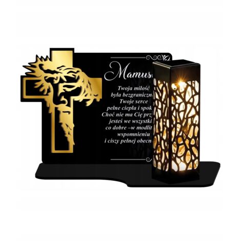 Bougie solaire XL de qualité supérieure pour les tombes du cimetière All Saints, Golden Cross