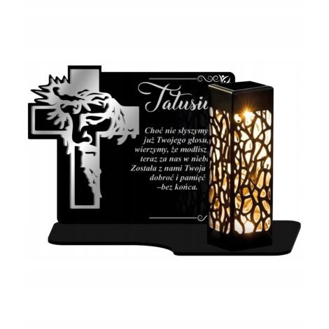 Bougie solaire XL de qualité supérieure pour les tombes du cimetière All Saints, Silver Cross
