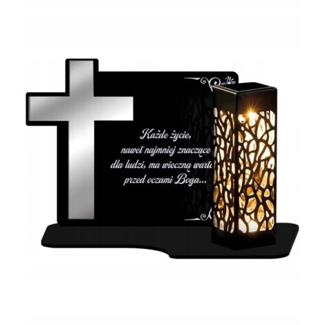 Bougie solaire XL de qualité supérieure pour les tombes du cimetière All Saints, Silver Cross