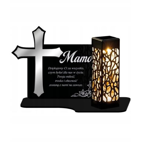 Bougie solaire XL de qualité supérieure pour les tombes du cimetière All Saints, Silver Cross