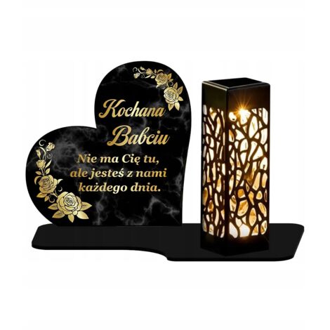 Bougie solaire XL, figurine souvenir en marbre de qualité supérieure pour la tombe