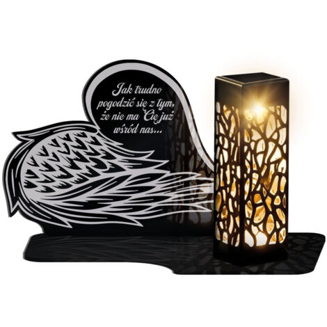 Bougie solaire XL Premium Ailes d'ange pour le cimetière de la Toussaint