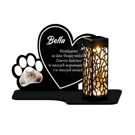 Bougie solaire XL Premium - Souvenir pour animaux de compagnie - Figurine cœur et patte