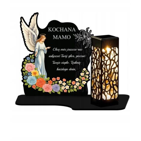 Bougie solaire XL, souvenir de qualité supérieure avec figurine d'ange pour le cimetière