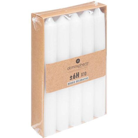 Bougies bâtons blanc 45 g h 16 x 10 - Atmosphera créateur d'intérieur