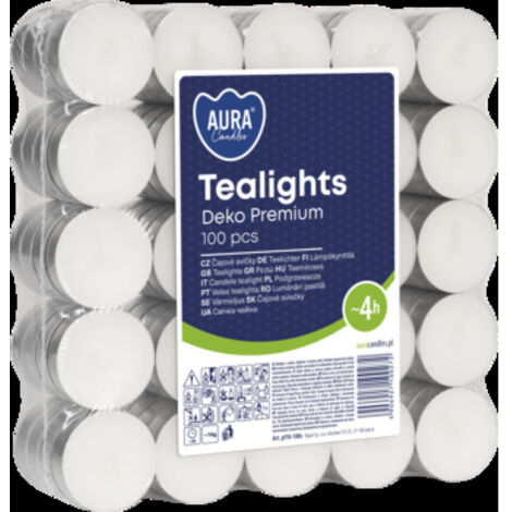 Bougies chauffe-plat, blanches, 100 pièces.