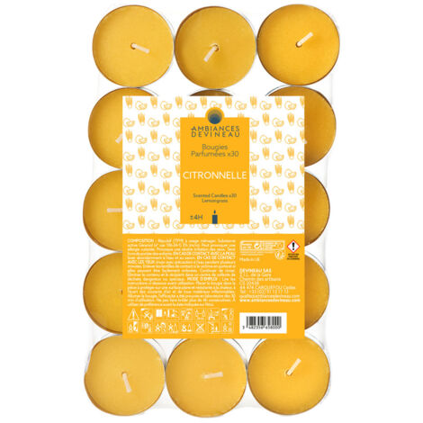 Bougies Chauffe-plat Citronnelle X30 - Devineau